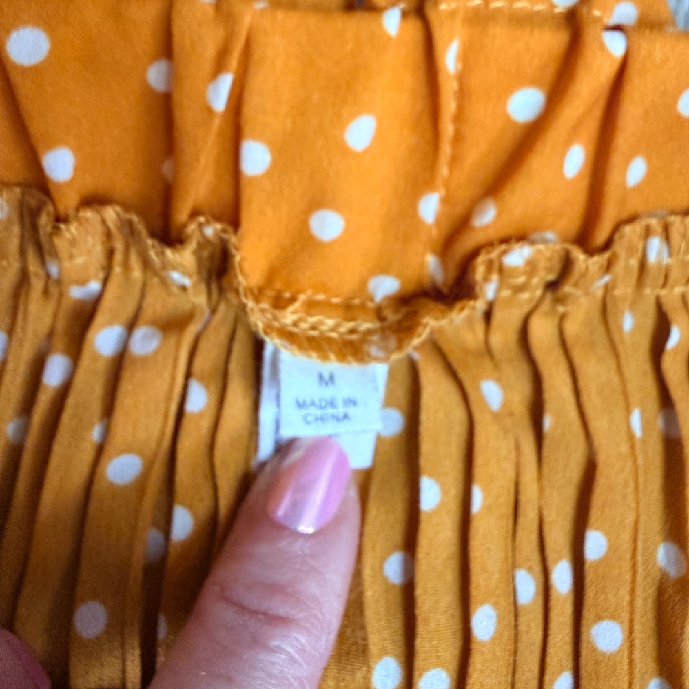 EXLURA Polka Dot Yellow skirt size M - Picture 5 of 8